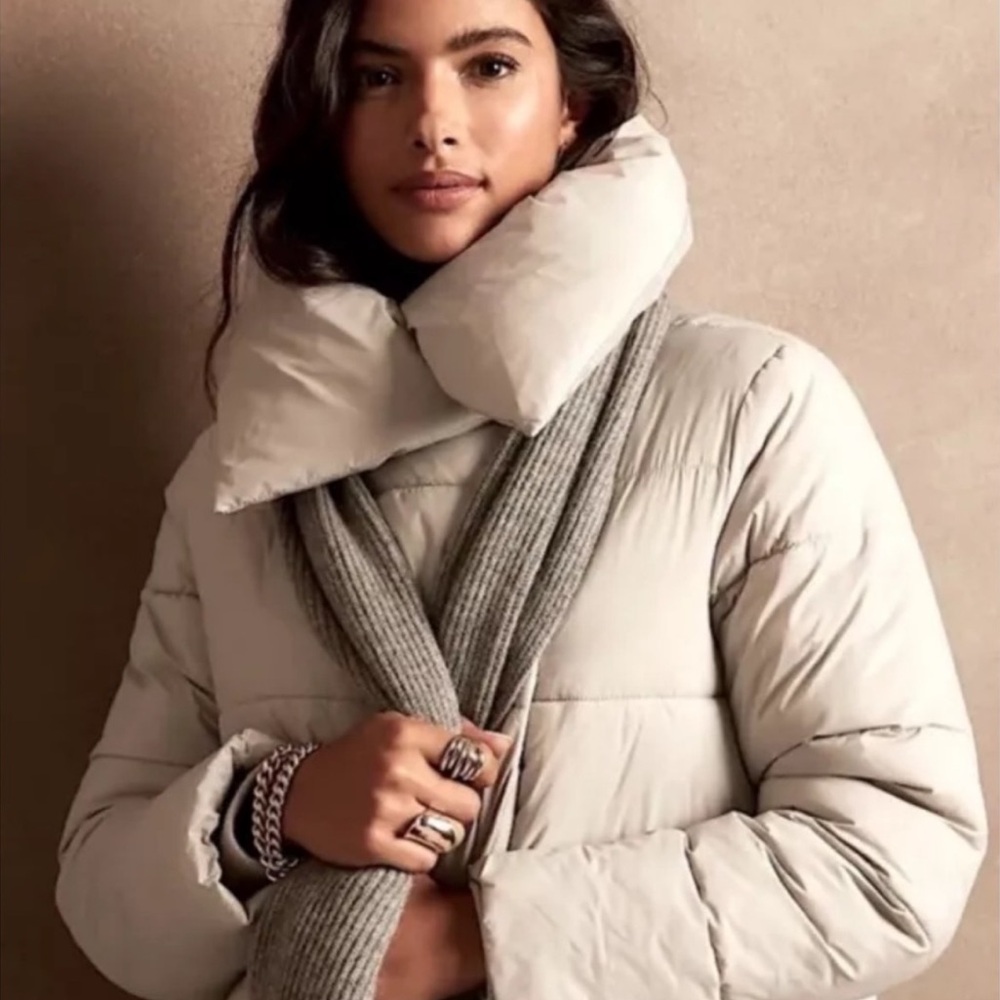 Women's Stone Colored Puffer Jacket